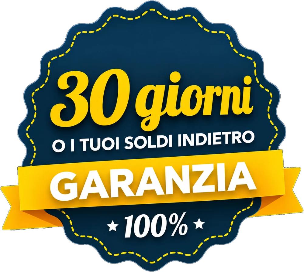 Garanzia 100%: 30 giorni o i tuoi soldi indietro